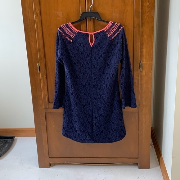 Flying Tomatoes lace boho mini dress large 19 in pit pit long belle sleeve - Picture 3 of 3